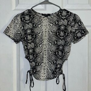 Snakeskin cinched top